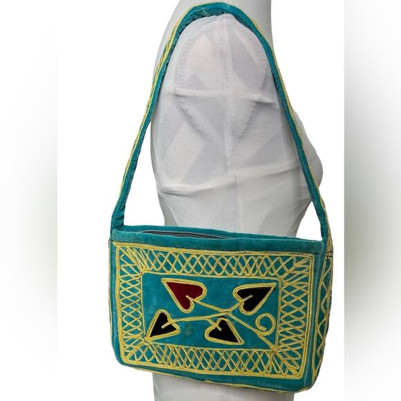 Embroidered Floral Cotton Shoulder Bag - Picture 2 of 12